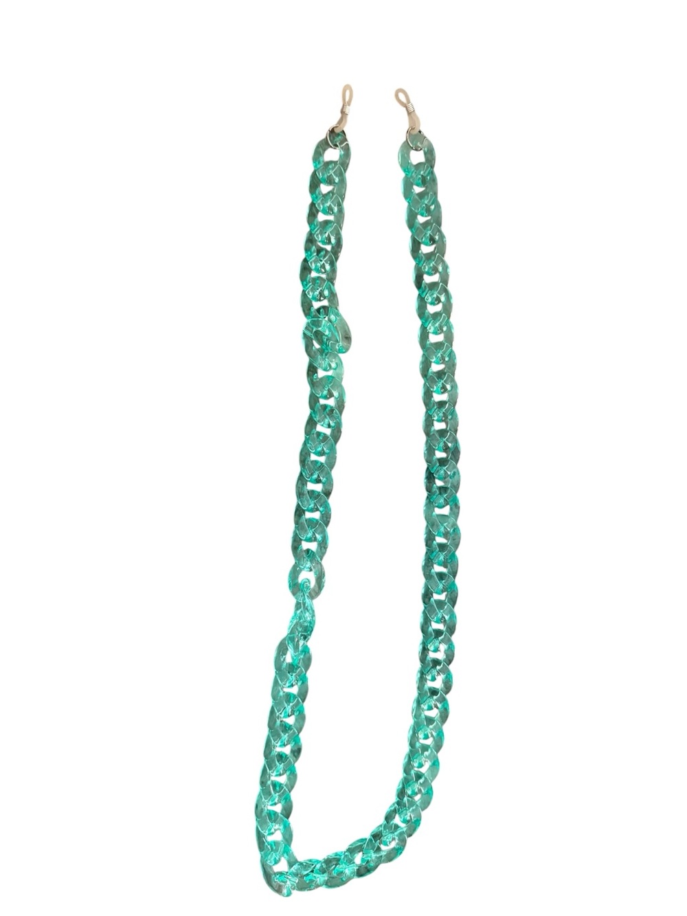 Crystal Link Necklace glasses holder chain in Teal clear  - Women Jewelry